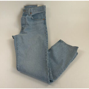 Levi's Premium Women 501 Original Button Fly Cropped Jeans 31x28 Blue NWT